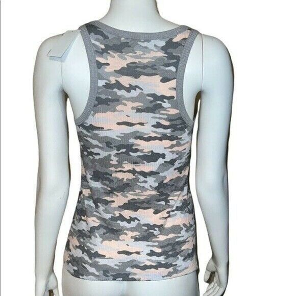 Jenni Pink Gray Camo Solid Ribbed Lounge Pajama Tank Top Extra Small NWT - Picture 4 of 8